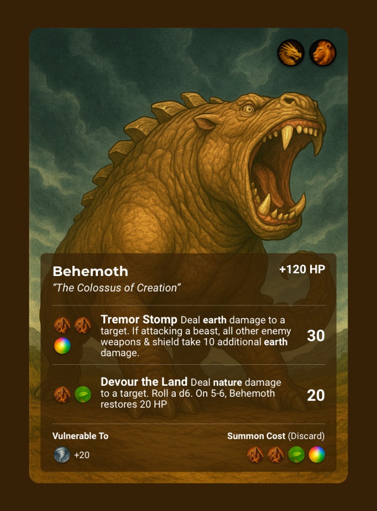 Behemoth, Beast card