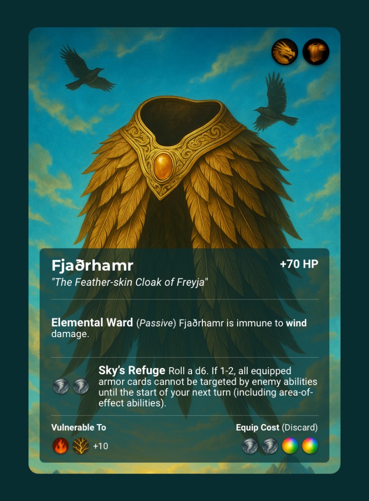 Fjaðrhamr, Armor card
