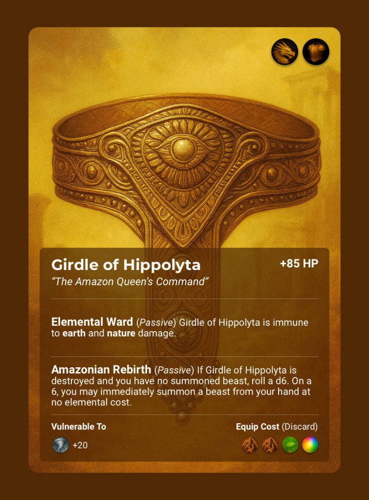 Girdle of Hippolyta, Armor card