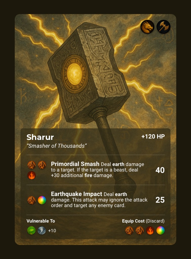Sharur, Weapon card
