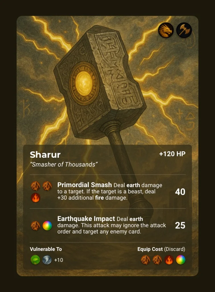 Sharur, Weapon card